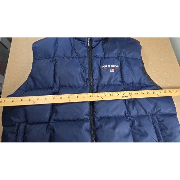 Polo Sport Ralph Lauren USA mens Puffer Vest XL Navy Down Zip Up pockets - Picture 7 of 9